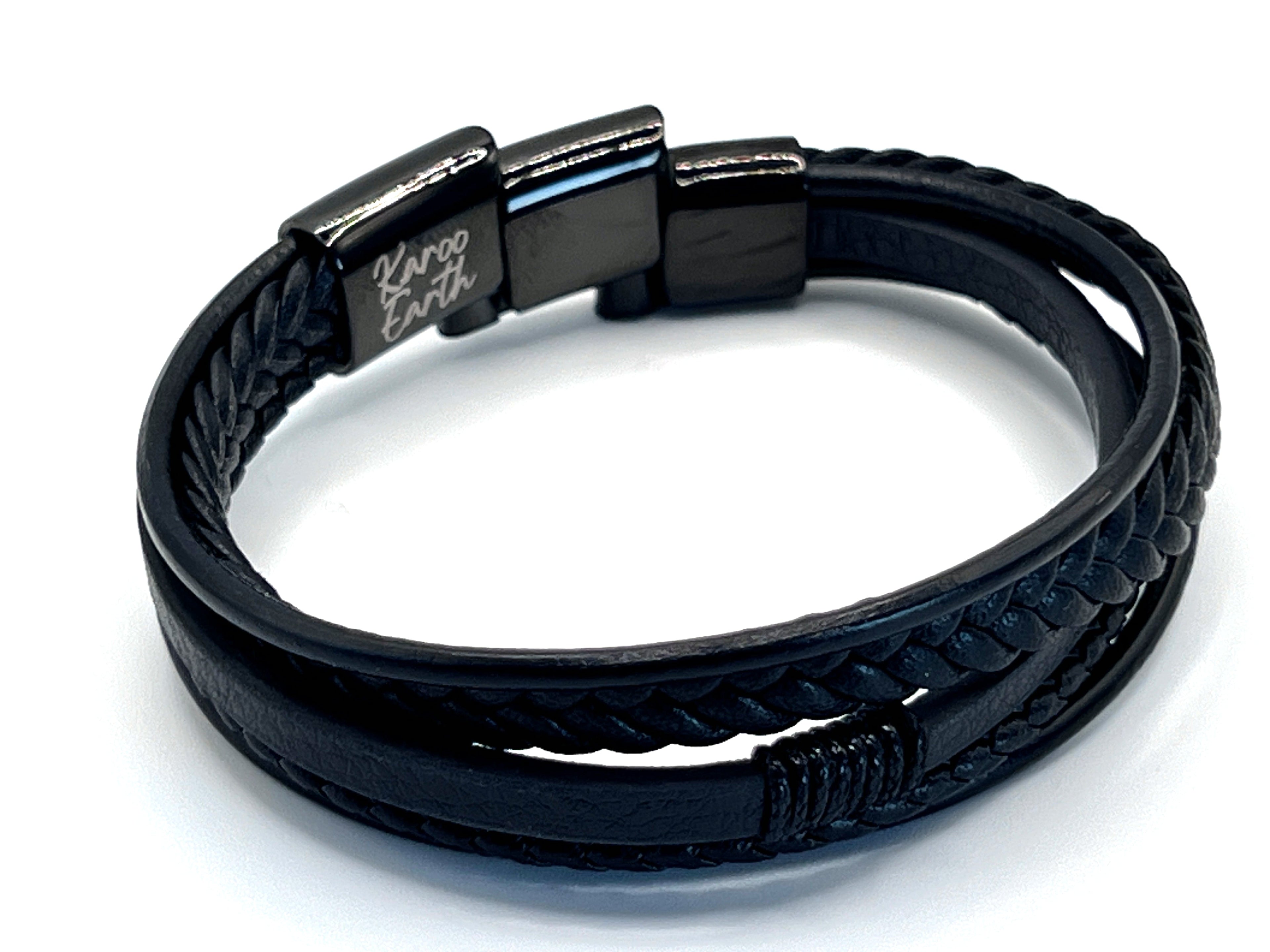 Premium Braided Multilayer Men's Leather Bracelet - Karoo Earth