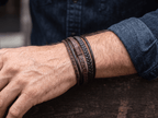 Premium Braided Multilayer Men's Leather Bracelet - Karoo Earth