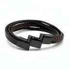 Premium Brown Braided Multilayer Leather Bracelet - Karoo Earth