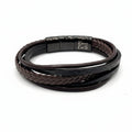 Premium Brown Braided Multilayer Leather Bracelet - Karoo Earth