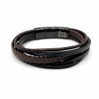 Premium Brown Braided Multilayer Leather Bracelet - Karoo Earth