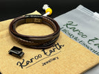 Premium Brown Braided Multilayer Leather Bracelet - Karoo Earth