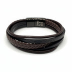 Premium Brown Braided Multilayer Leather Bracelet - Karoo Earth