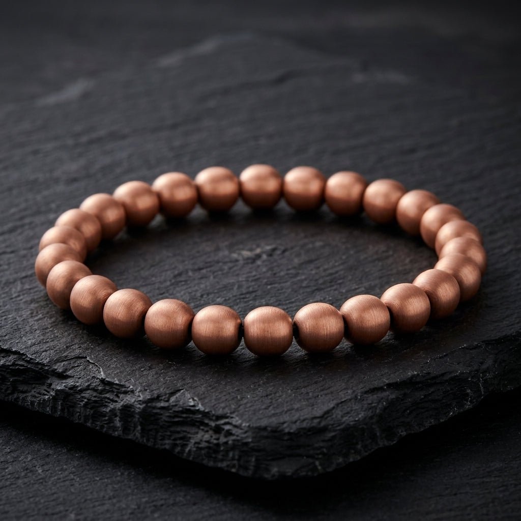 Pure Brushed Copper Beaded Bracelet - Karoo Earth
