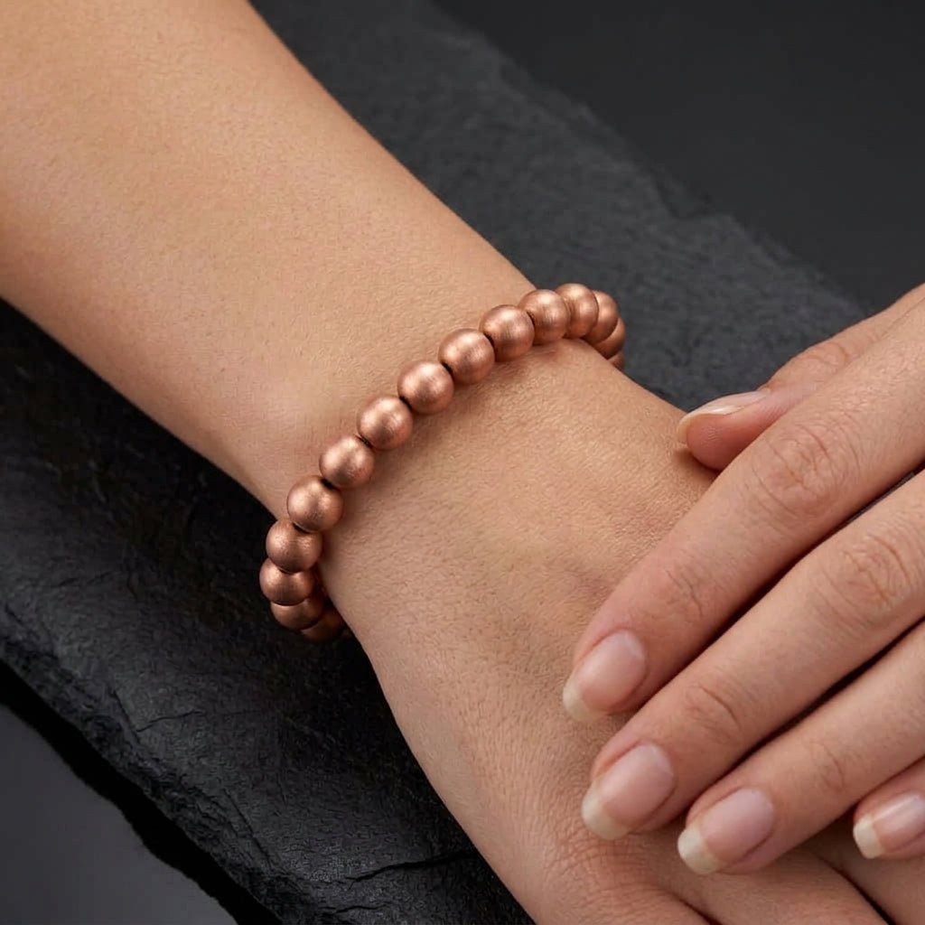 Pure Brushed Copper Beaded Bracelet - Karoo Earth