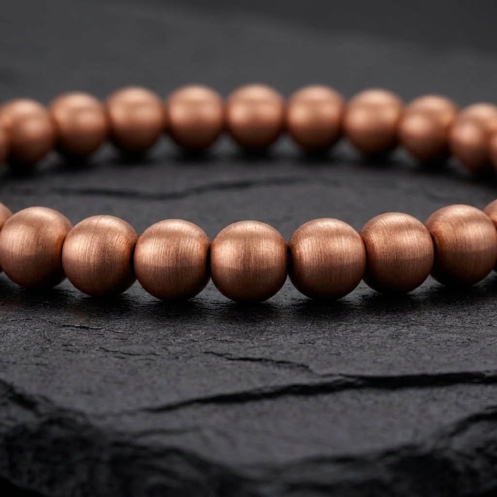 Pure Brushed Copper Beaded Bracelet - Karoo Earth