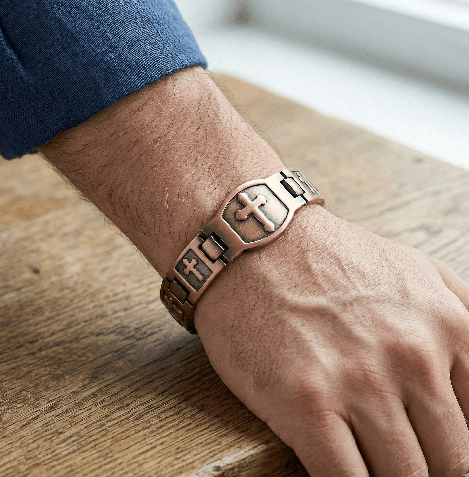 Pure Copper Cross Link Copper Bracelet - Karoo Earth