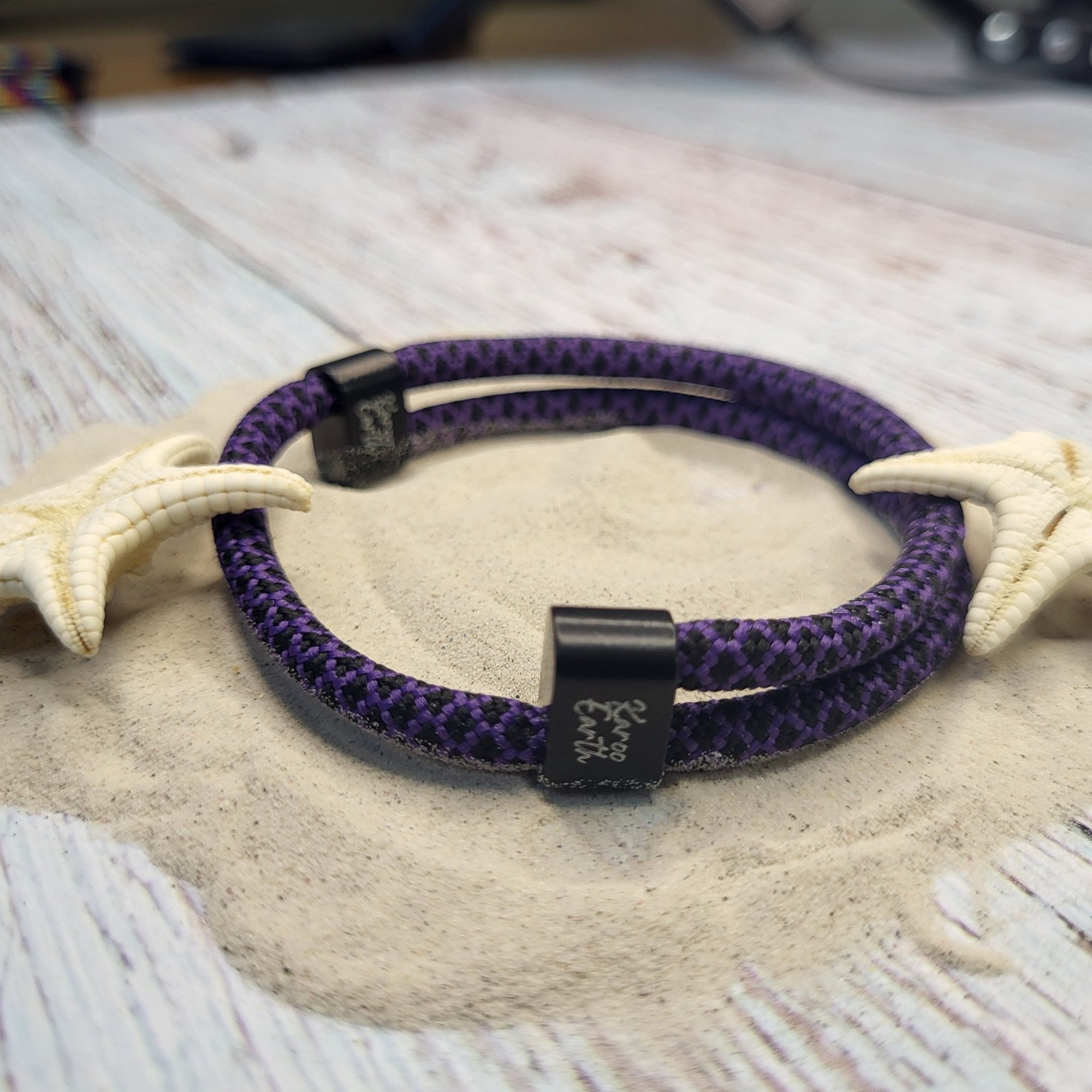 Purple & Black Karoo Earth Rope Adjustable Paracord Bracelet - Karoo Earth