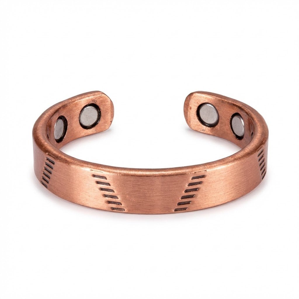 Pyramid Lines Copper Magnetic Ring - Karoo Earth