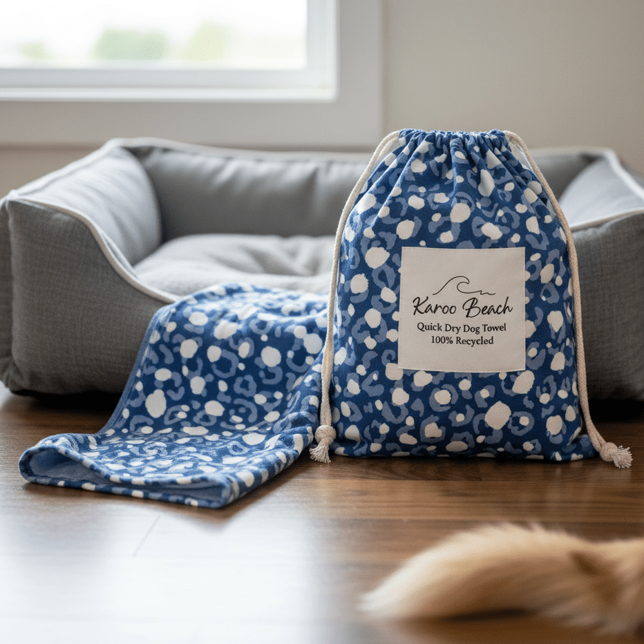 Quick Dry Dog Towel - Blue Tidal Splash - Karoo Earth