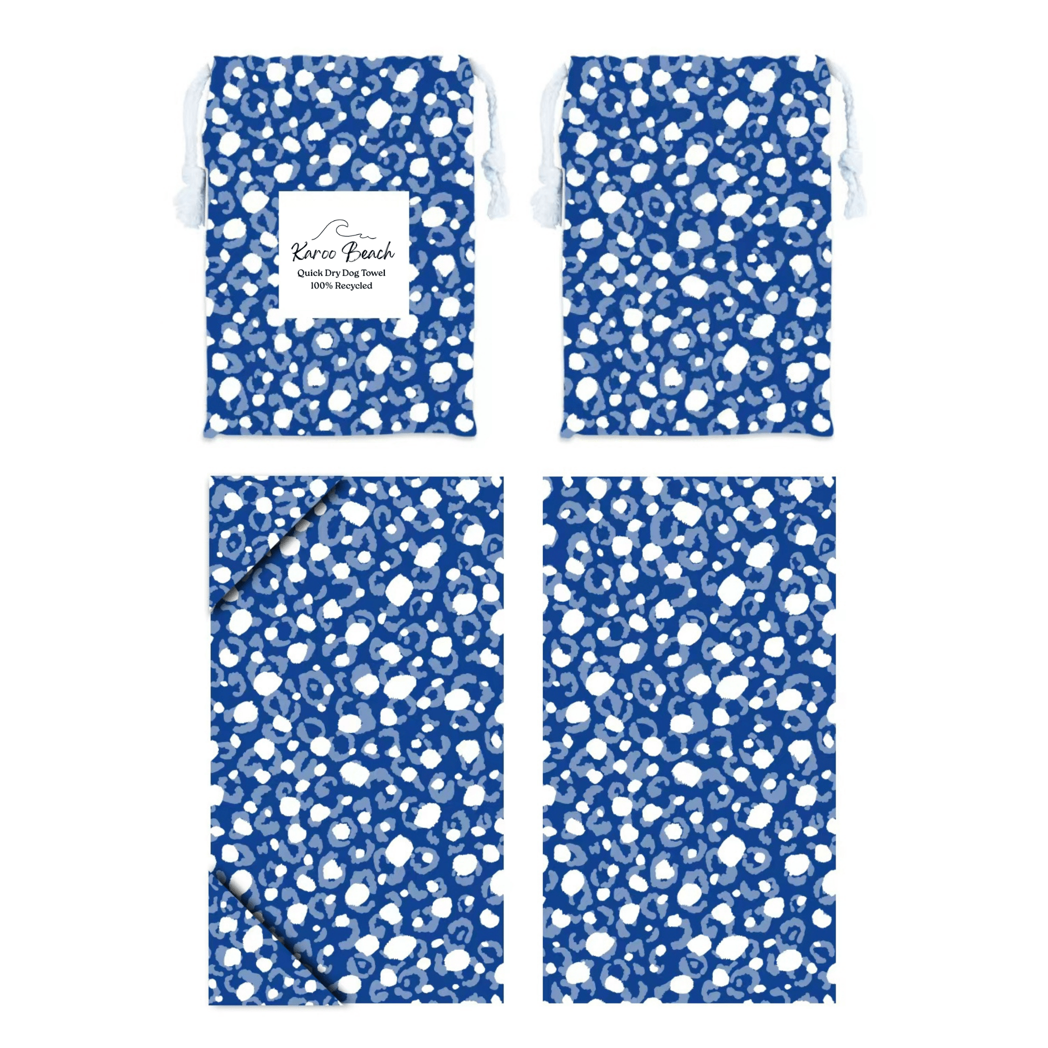 Quick Dry Dog Towel - Blue Tidal Splash - Karoo Earth