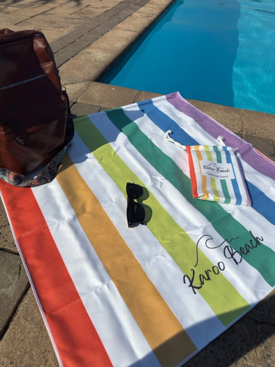 Quick Dry Microfibre Beach Towel - African Sun - Karoo Earth
