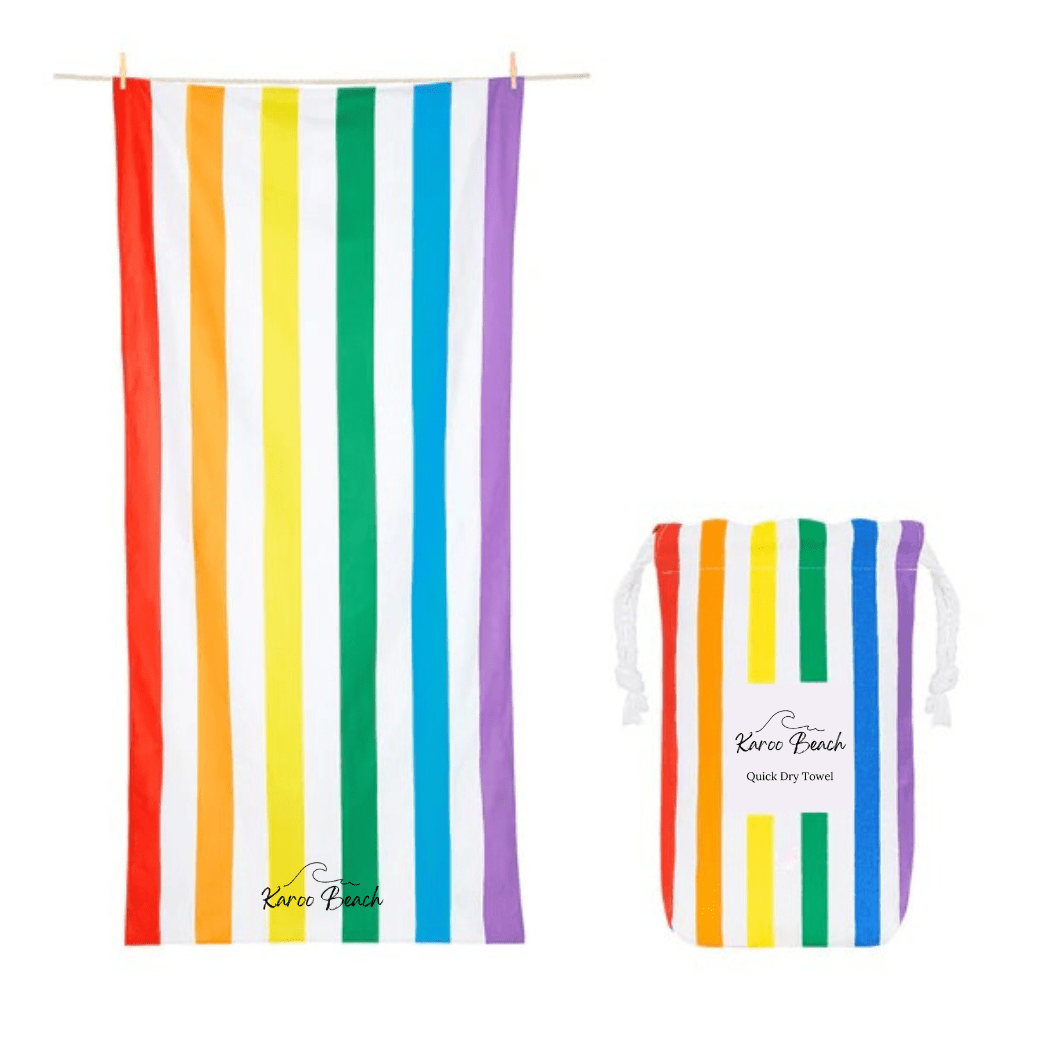 Rainbow Microfibre Beach Towel - Karoo Earth