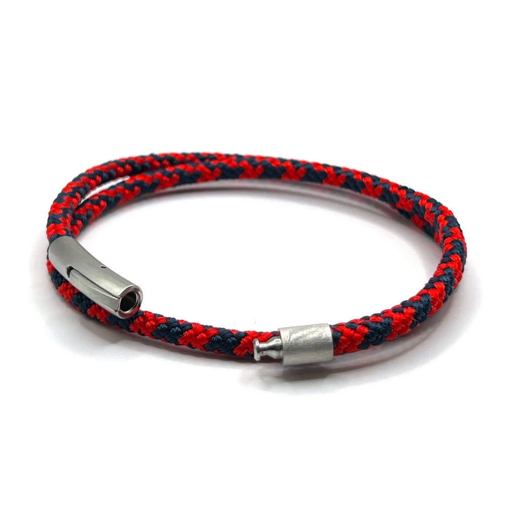 Red Double Wrap Rope Bracelet Stainless Steel Trigger Clasp - Karoo Earth