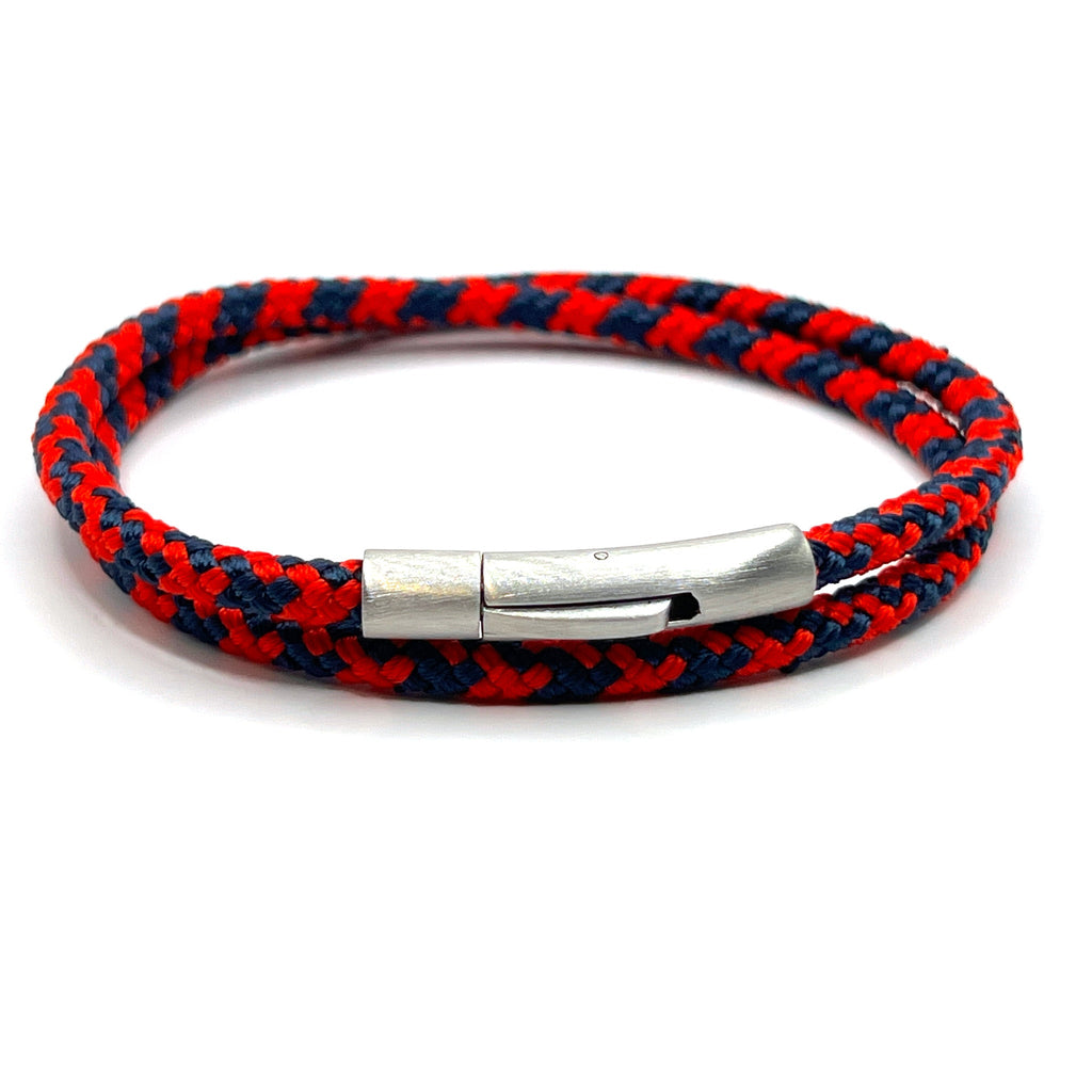 Red Double Wrap Rope Bracelet Stainless Steel Trigger Clasp - Karoo Earth