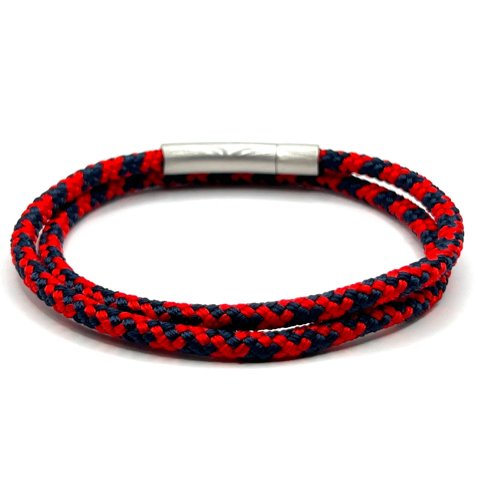 Red Double Wrap Rope Bracelet Stainless Steel Trigger Clasp - Karoo Earth