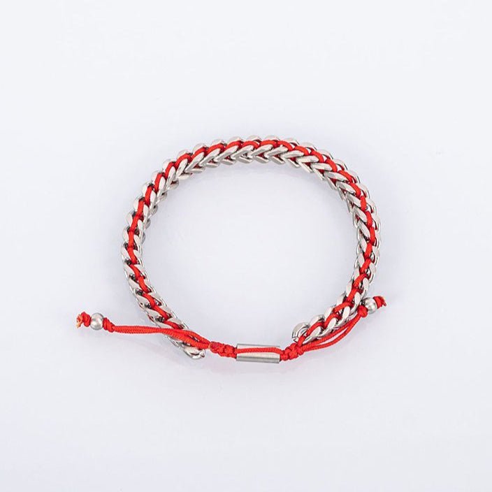Red Rope Weave Franco Chain Bracelet - Karoo Earth