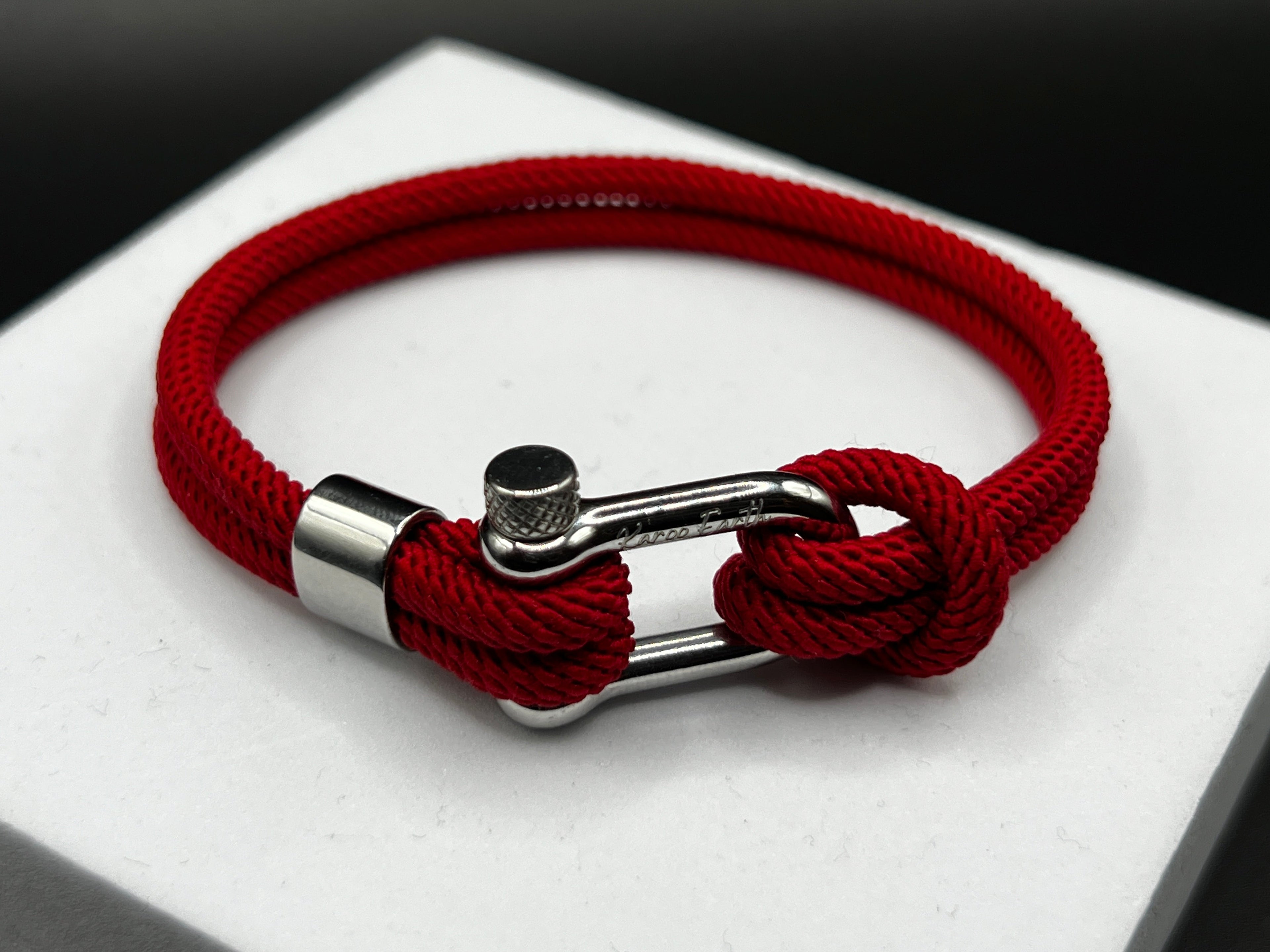 Red Stainless Steel Nautical Sailing Rope Shackle Bracelet - Karoo Earth
