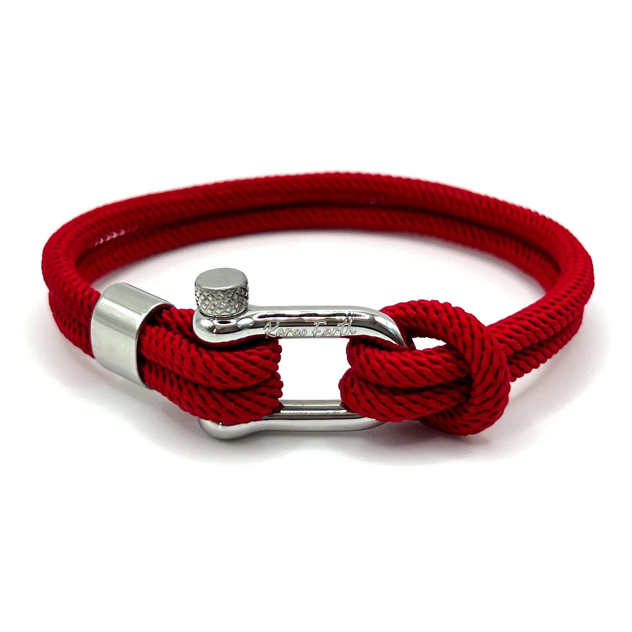 Red Stainless Steel Nautical Sailing Rope Shackle Bracelet - Karoo Earth