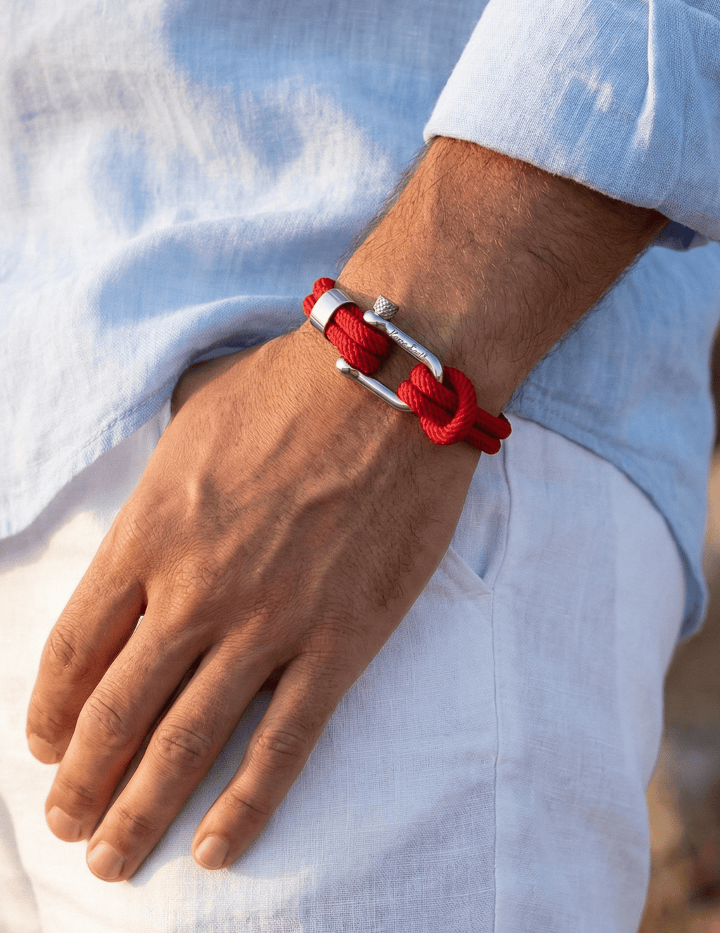 Red Steel Shackle Bracelet - Karoo Earth