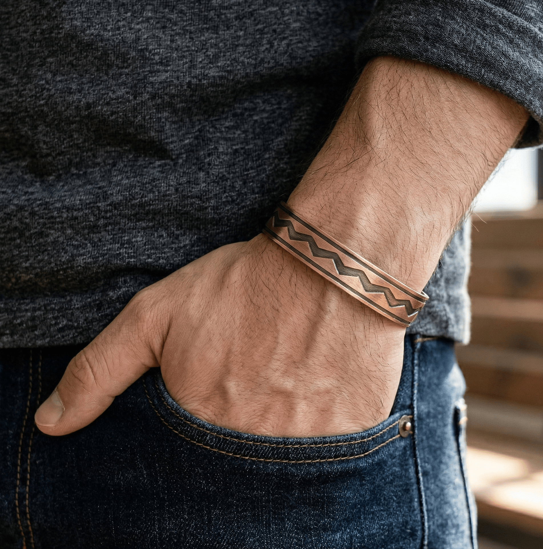 River Design Pure Copper Bracelet - Karoo Earth