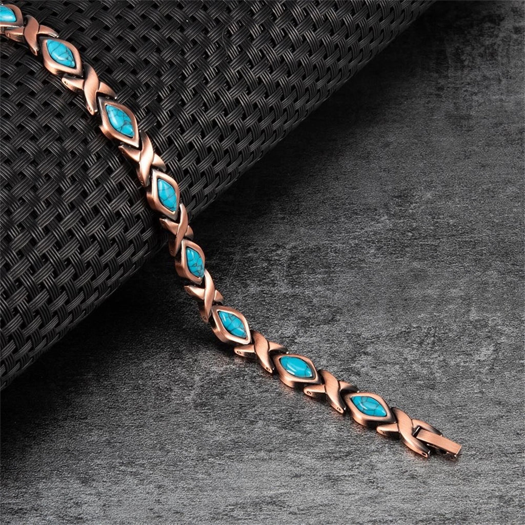 Ladies Turquoise Copper Magnetic Bracelet