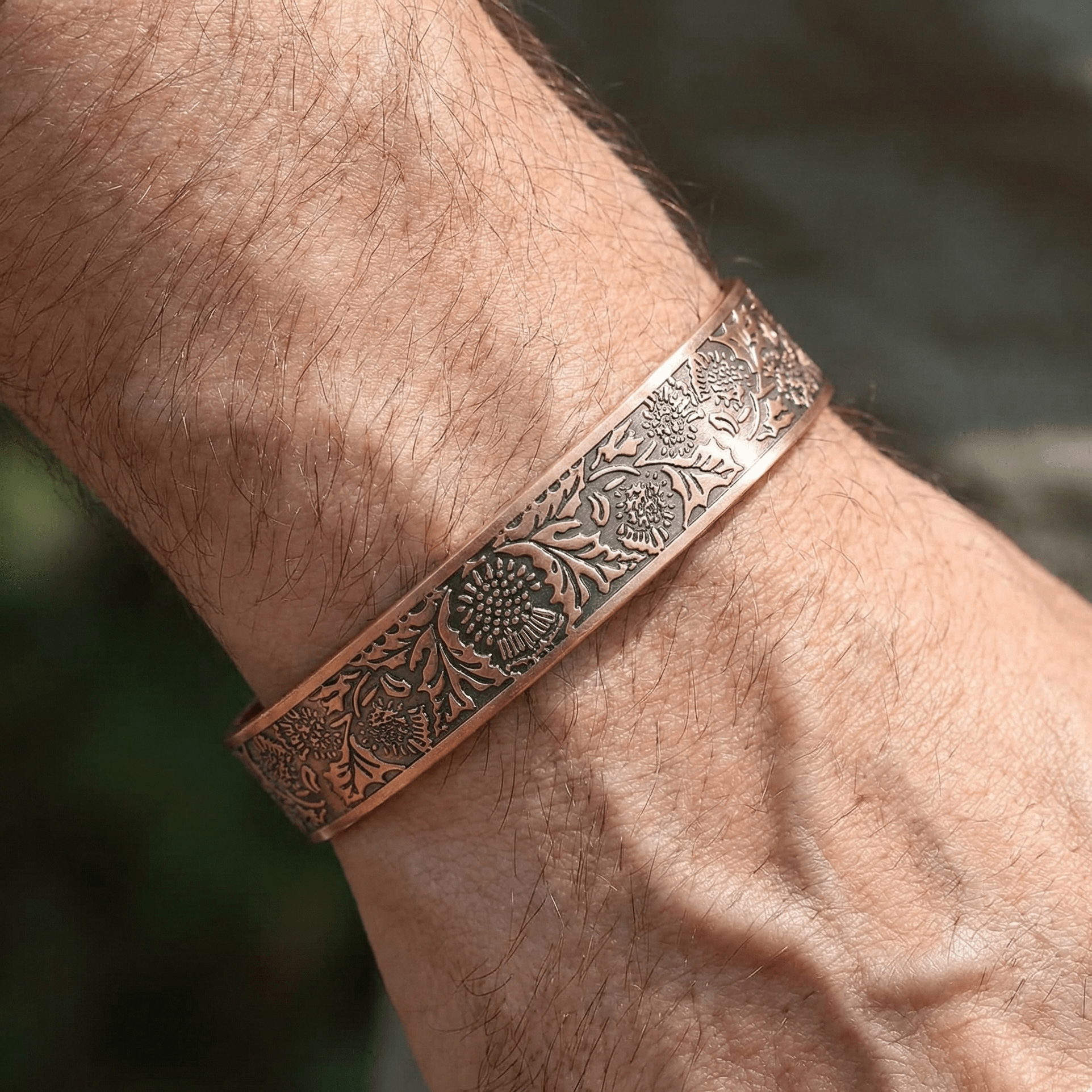 Scottish Thistle Pure Copper Bracelet - Karoo Earth