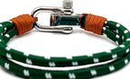 Sea Green Men's Nautical Bracelet, Double Rope Bracelet with Stainless Steel Shackle - Karoo Earth