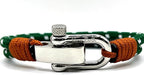 Sea Green Men's Nautical Bracelet, Double Rope Bracelet with Stainless Steel Shackle - Karoo Earth