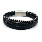 Silver Thread 2 Layer Leather Metallic Clasp - Karoo Earth