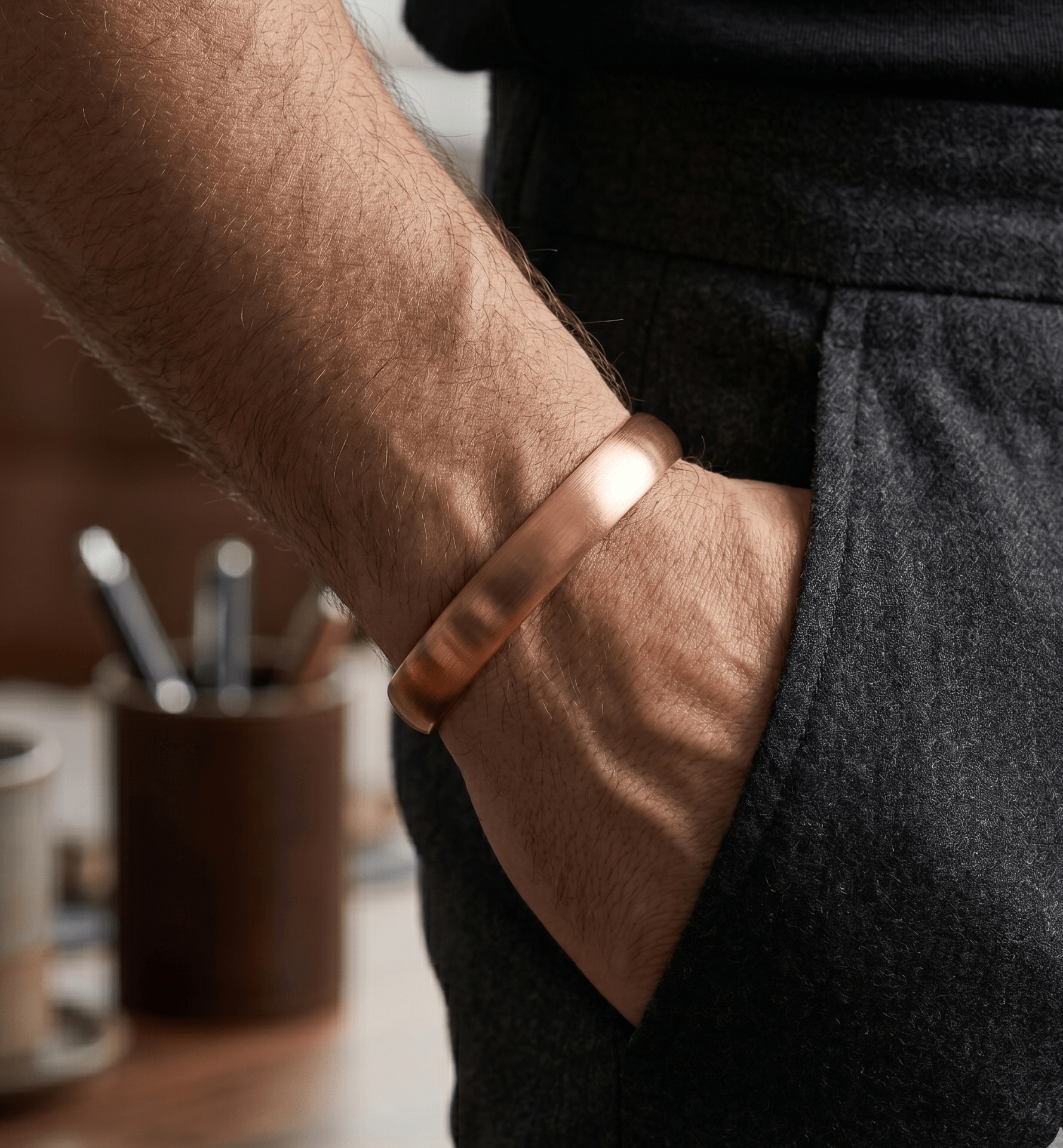 Solid Non Magnetic Pure Copper Bracelet - Karoo Earth