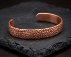 Solid Rustic Hammered Non Magnetic Pure Copper Bracelet - Karoo Earth