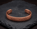 Solid Rustic Hammered Non Magnetic Pure Copper Bracelet - Karoo Earth