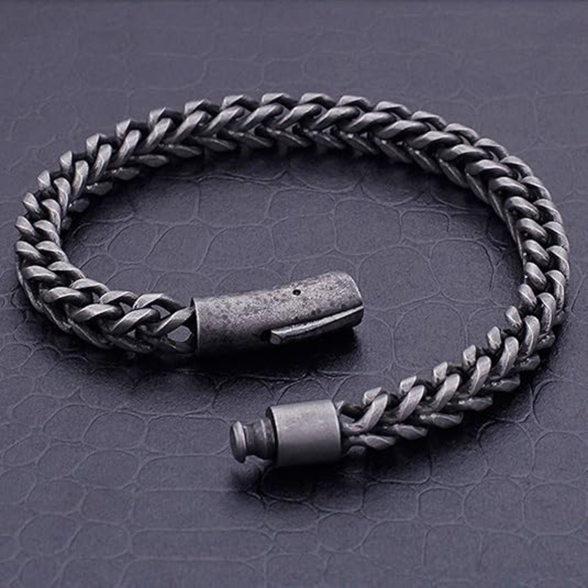 Stainless Steel Gun Metal Chain Bracelet - Karoo Earth