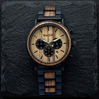 The African Zebrawood & Ebony Chronograph Wooden Watch - Karoo Earth
