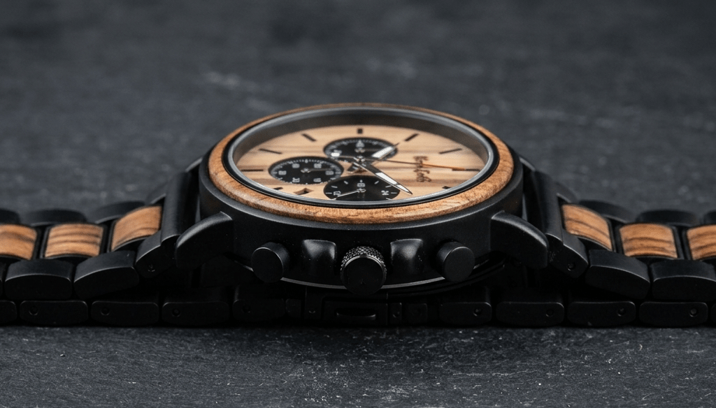The African Zebrawood & Ebony Chronograph Wooden Watch - Karoo Earth
