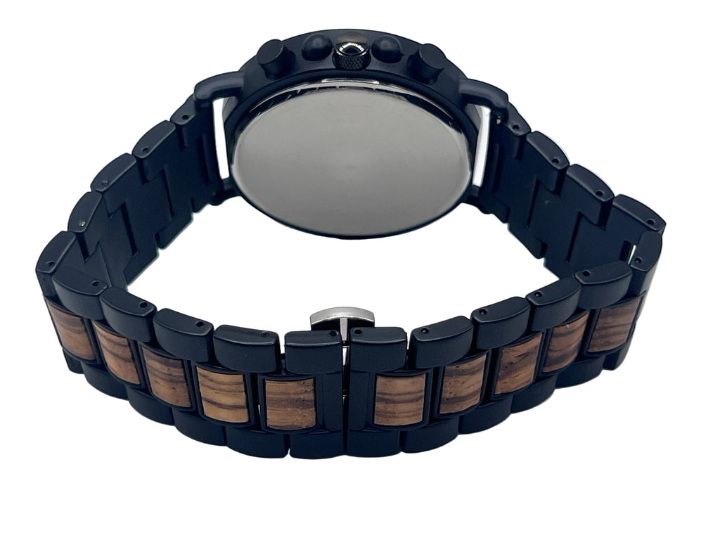 The African Zebrawood & Ebony Chronograph Wooden Watch - Karoo Earth