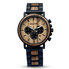 The African Zebrawood & Ebony Chronograph Wooden Watch - Karoo Earth