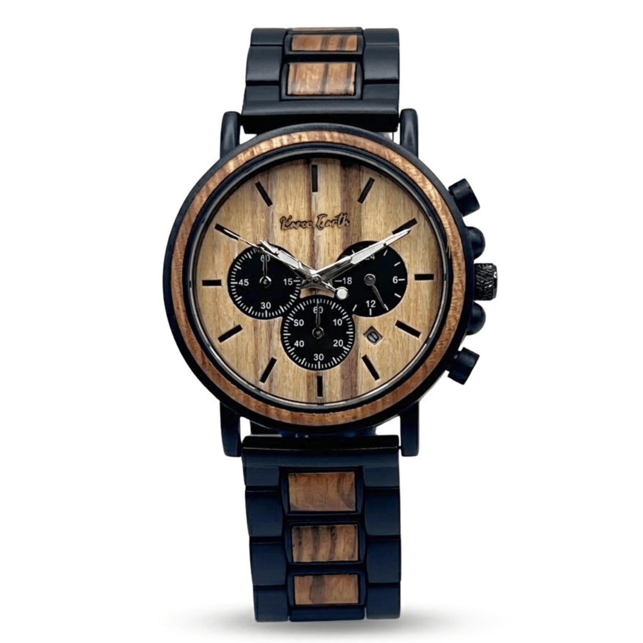 The African Zebrawood & Ebony Chronograph Wooden Watch - Karoo Earth