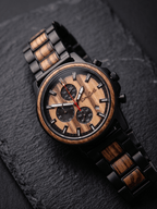 The Apple Wood & Ebony Karoo Earth Chronograph Wooden Watch - Karoo Earth