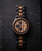 The Apple Wood & Ebony Karoo Earth Chronograph Wooden Watch - Karoo Earth