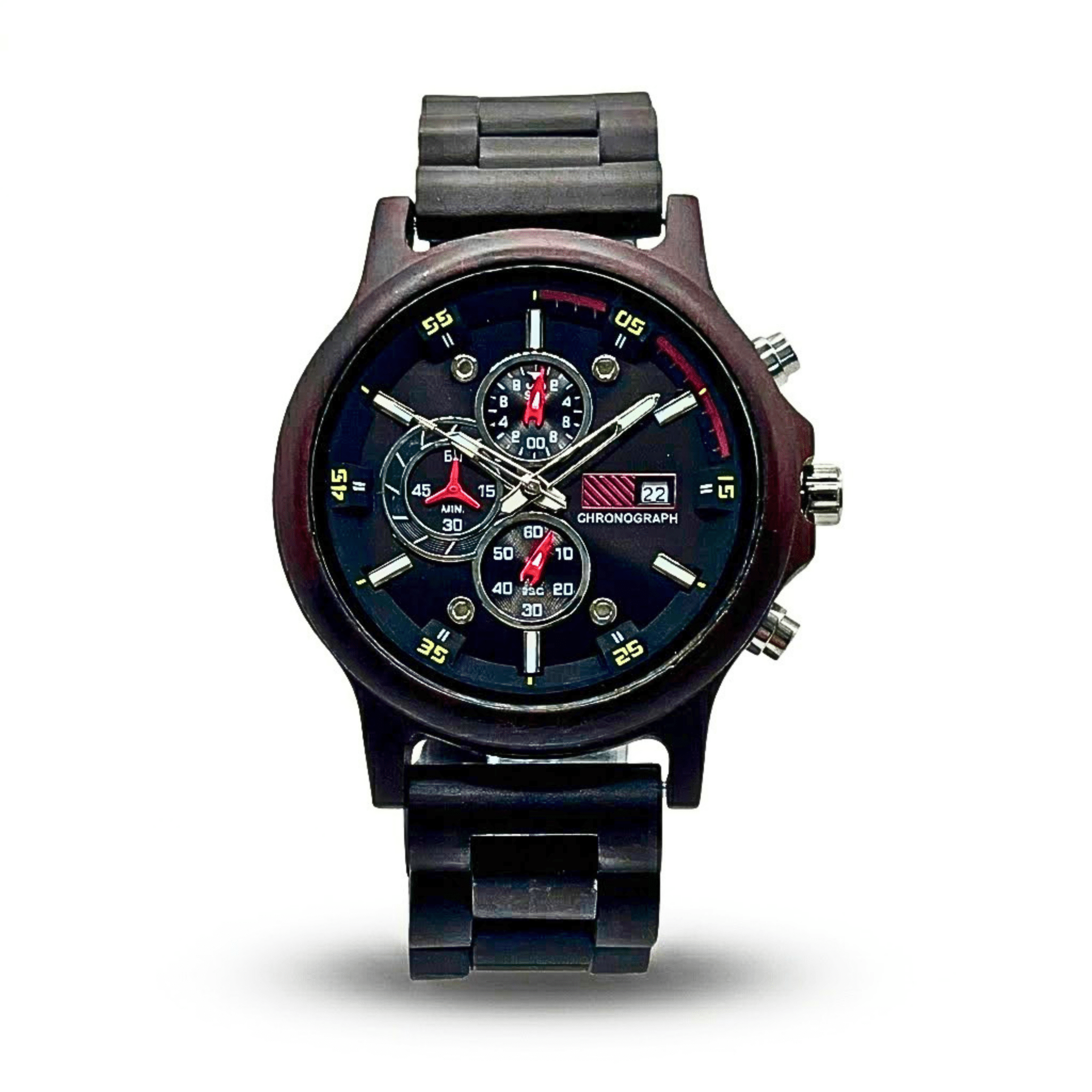 The Black Sandalwood Karoo Earth Chronograph Wooden Watch - Karoo Earth