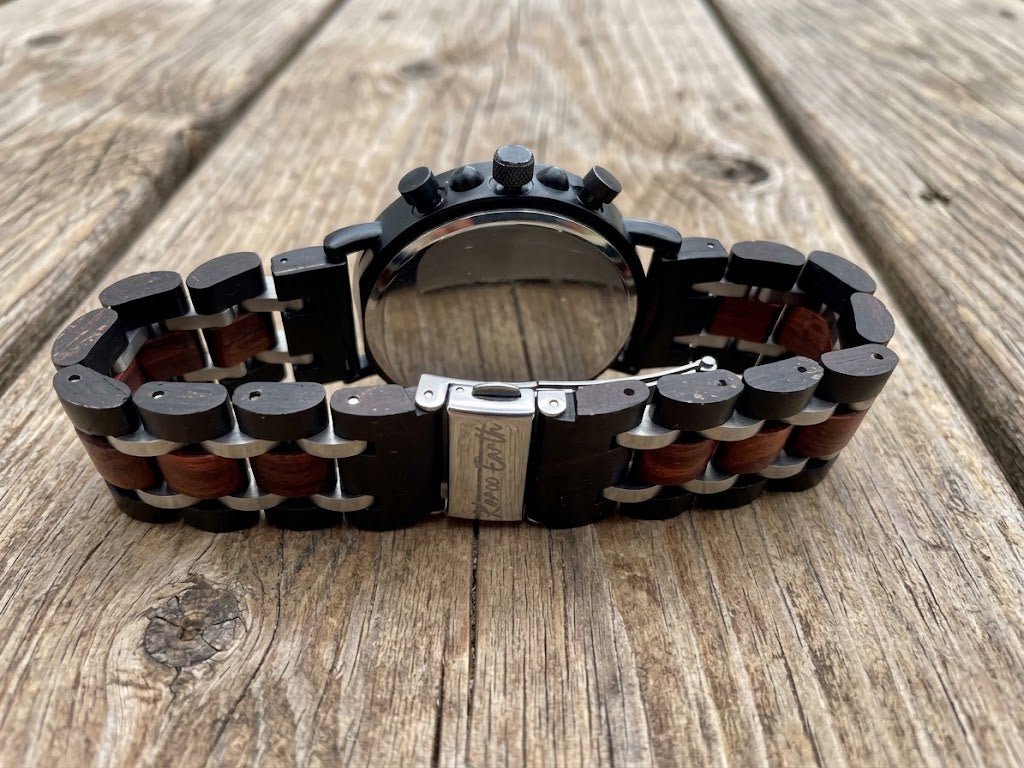 The Bloodwood and Gold Karoo Earth Chronograph Wooden Watch - Karoo Earth
