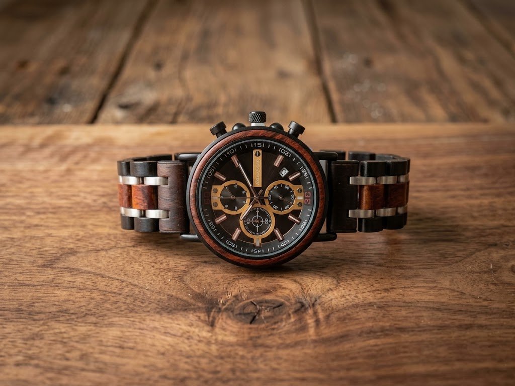 The Bloodwood and Gold Karoo Earth Chronograph Wooden Watch - Karoo Earth