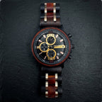 The Bloodwood and Gold Karoo Earth Chronograph Wooden Watch - Karoo Earth