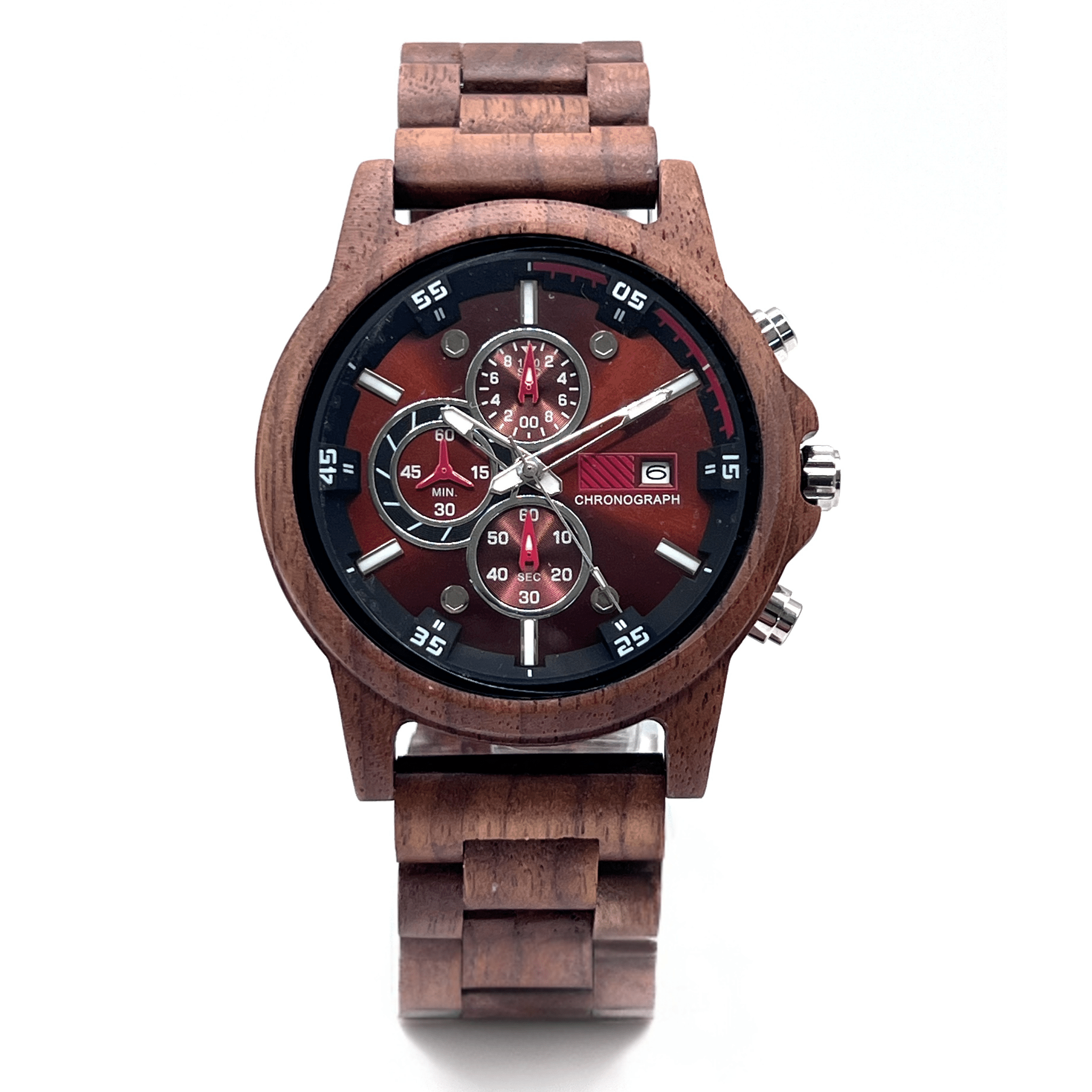 The Crimson Walnut Karoo Earth Chronograph Wooden Watch - Karoo Earth