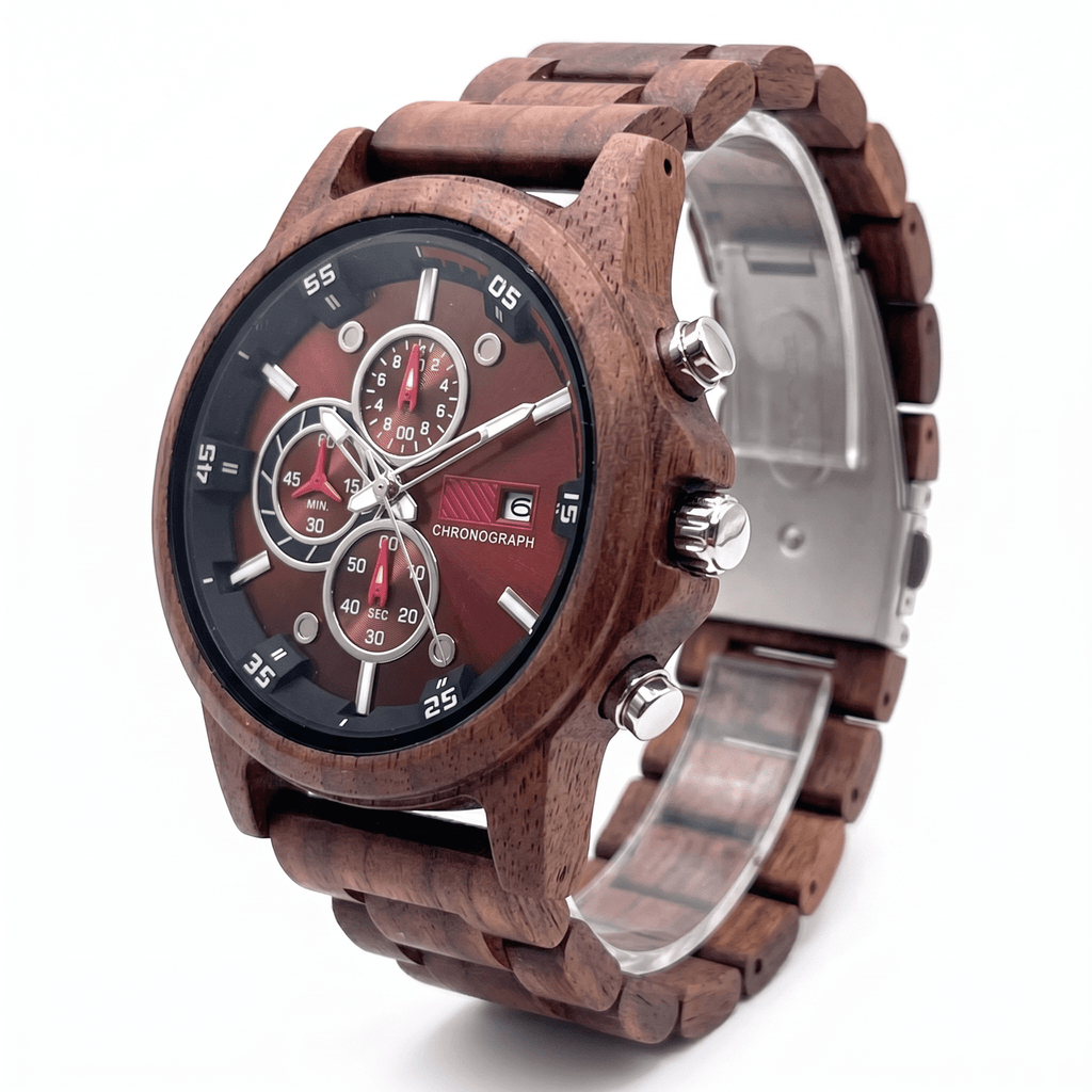The Crimson Walnut Karoo Earth Chronograph Wooden Watch - Karoo Earth