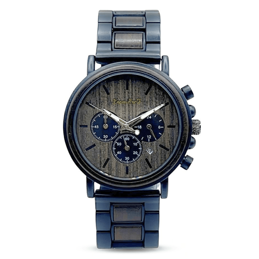 The Ebony and Steel Chronograph Wooden Watch - Karoo Earth