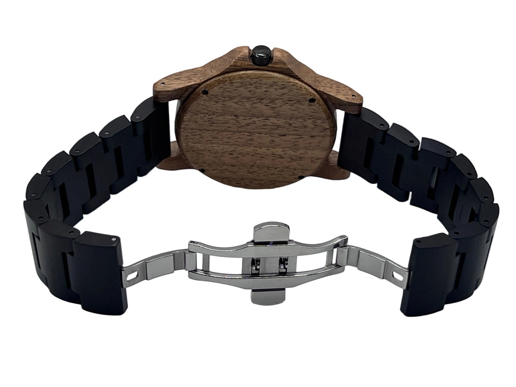 The Ebony & Walnut Moon Phase Karoo Earth Chronograph Wooden Watch - Karoo Earth
