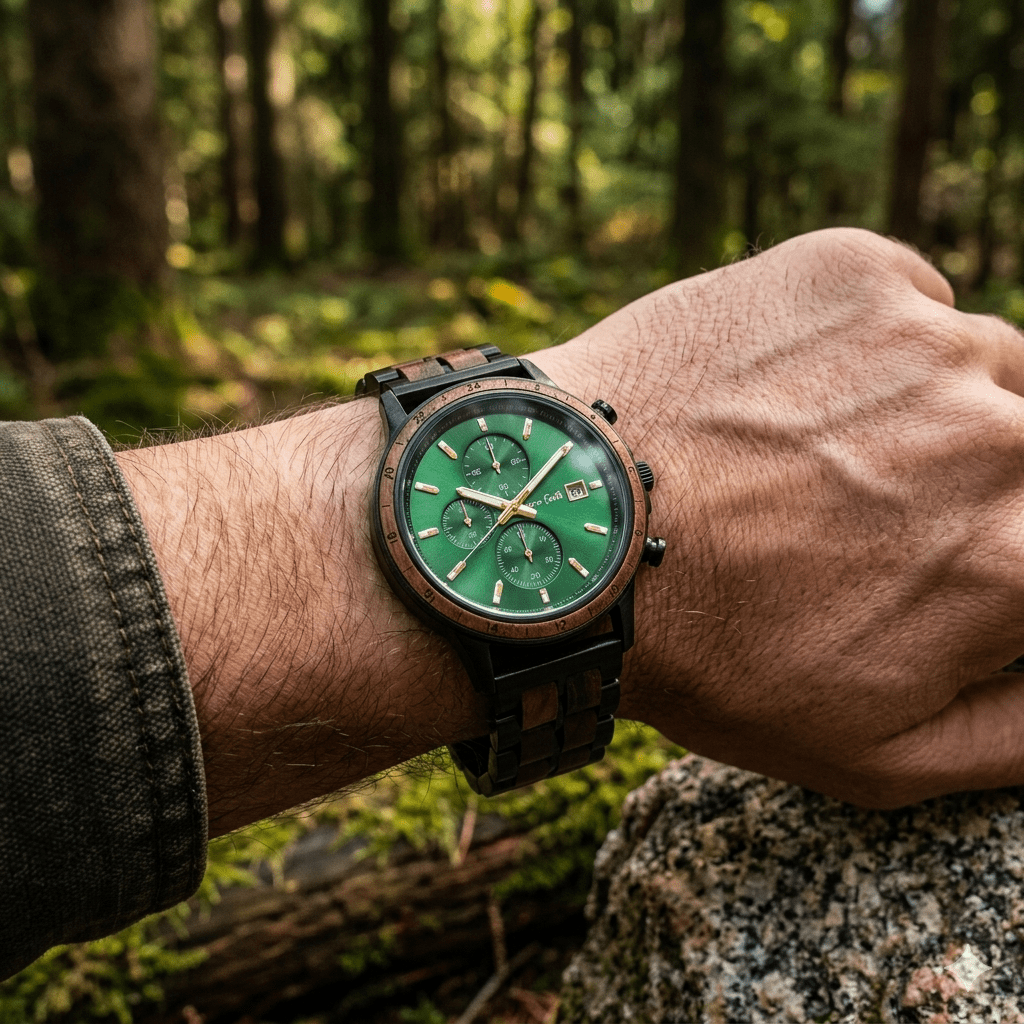 The Emerald Karoo Chronograph Wooden Watch - Karoo Earth